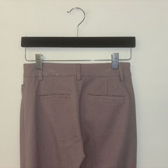 Women’s Dress Pants Work Wear Trouser Pink Houndstooth Express Sz 00 - Picture 4 of 6